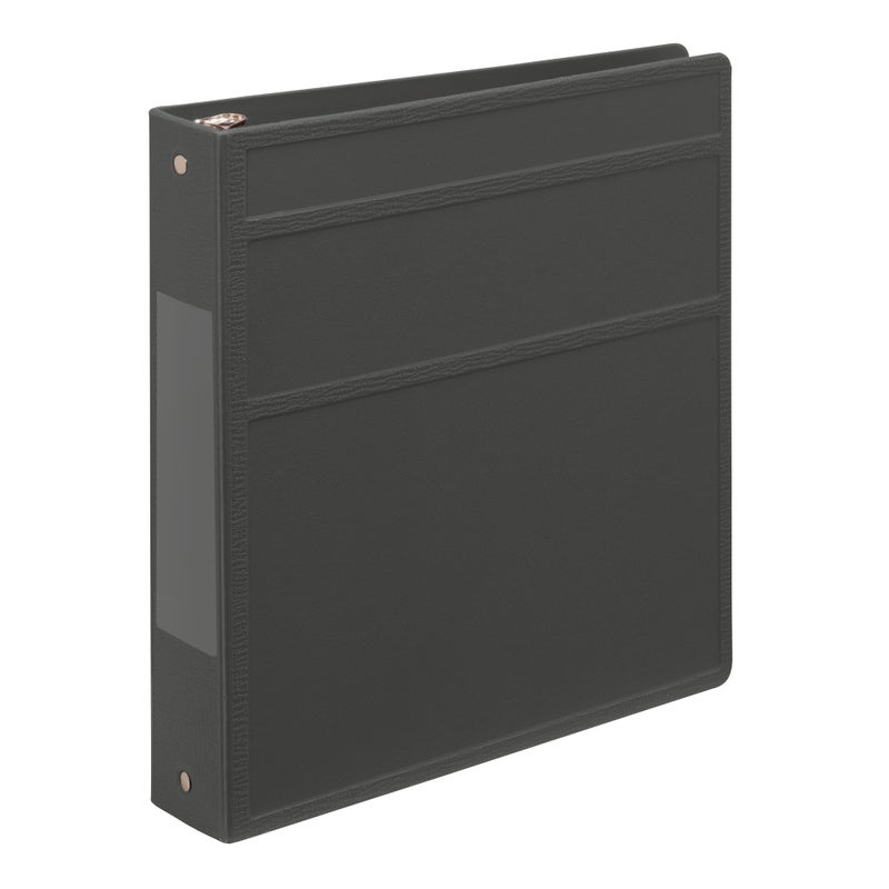 Carstens 1.5-Inch Heavy Duty 3-Ring Binder - Side Opening, Charcoal Gray, Durable Plastic, Precision No-Gap Rings, Waterproof Cover, No Pockets, Holds 250 Sheets, BPA-Free, Made in USA (2042-3R) - Image 1